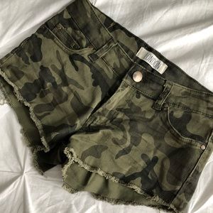 Camo cutoff shorts